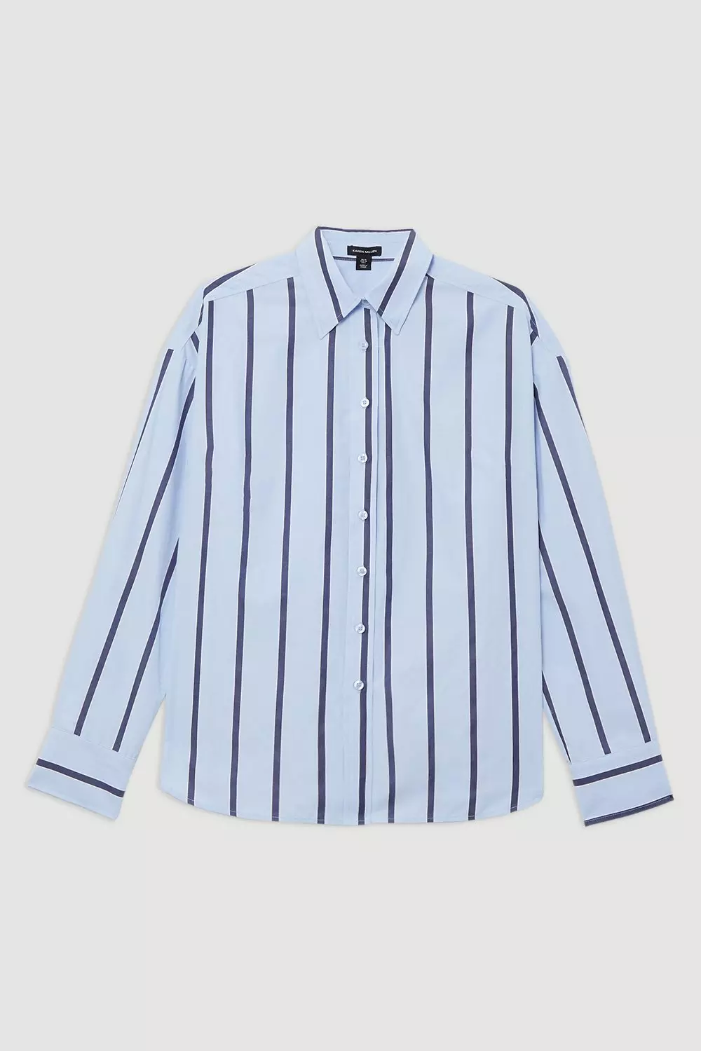 Stripe Cotton Oversize Tailored Essential Shirt | Karen Millen